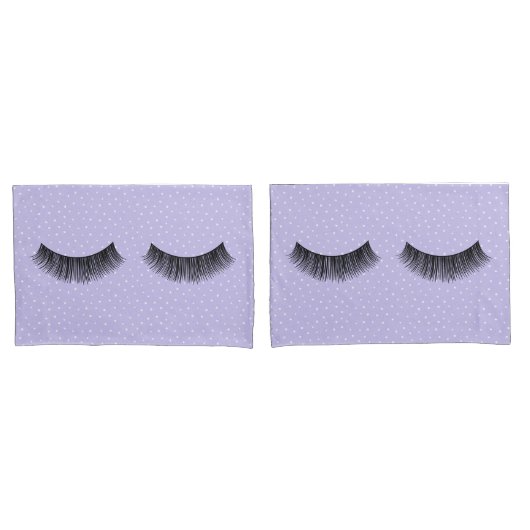 Zwarte wimpers op witte pin Stippen Kussensloop (Voorkant-Set)