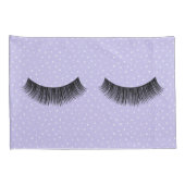 Zwarte wimpers op witte pin Stippen Kussensloop (Achterkant-Rechts)