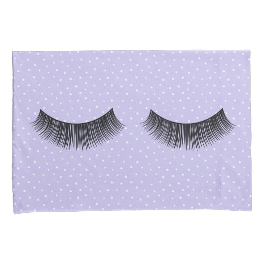 Zwarte wimpers op witte pin Stippen Kussensloop (Voorkant-Rechts)
