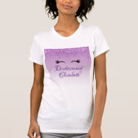 Zwarte Wimpers & Paarse Glitter Bruidsmeisje