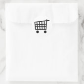 zwarte winkeltrolley ronde sticker (Tas)