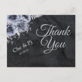 Zwarte Winter bruiloft dank u kaart (Voorkant)