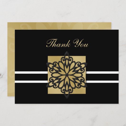 Zwarte winterbruiloft Dank je Kaart (Voorkant / Achterkant)