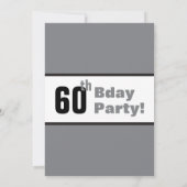 Zwarte & Witte 60e verjaardag Kaart (Achterkant)