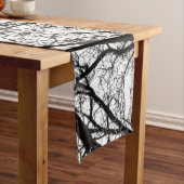 zwarte witte abstracte boomstam lange tafelloper (Voorbeeld)