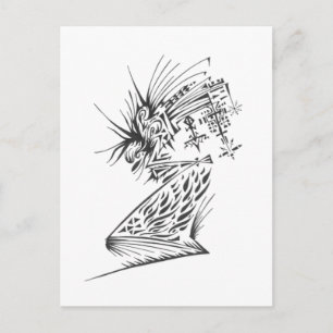 Zwarte Witte Abstracte Tribale Tattoo Kunst Strome Briefkaart