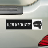 zwarte witte Amerikaanse vuistslag en Tattoo Ameri Bumpersticker (Op auto)