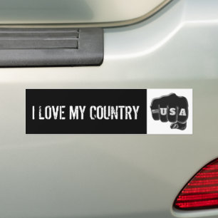 zwarte witte Amerikaanse vuistslag en Tattoo Ameri Bumpersticker