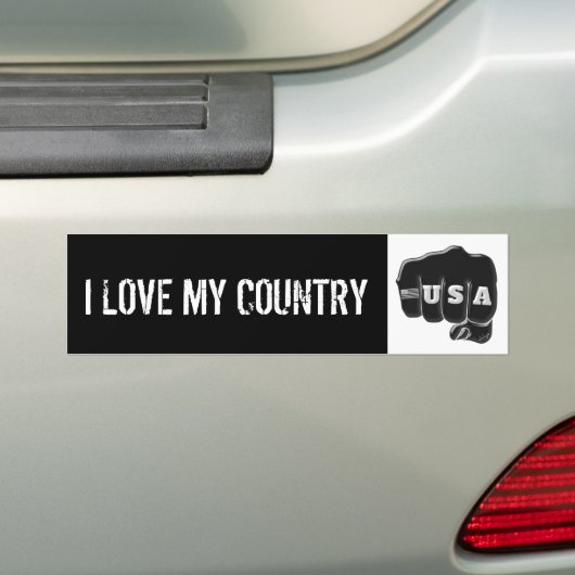 zwarte witte Amerikaanse vuistslag en Tattoo Ameri Bumpersticker (Op auto)