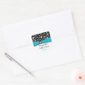 Zwarte, witte, Aqua Snowflakes Wedding Sticker (Envelop)