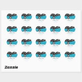 Zwarte, witte, Aqua Snowflakes Wedding Sticker (Vel)