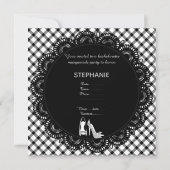 ZWARTE WITTE BACHELORETTE MASQUERADE PARTIJ KAART (Achterkant)