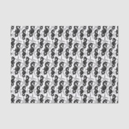 Zwarte witte bijtvis en zeehondenweefsel tissuepapier