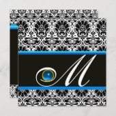 ZWARTE WITTE BLAUWE MONOGRAM Sapphire Kaart (Voorkant / Achterkant)