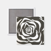 zwarte witte bloem magneet (Voorkant / Achterkant)