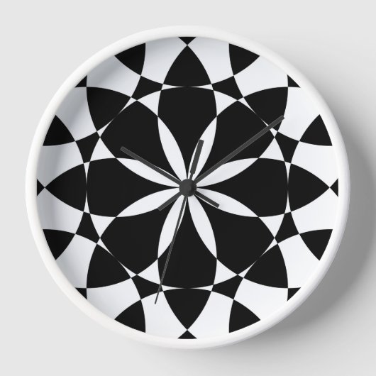 Zwarte witte bloem mandala mosaic retro Monogram (Voorkant)