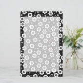 Zwarte witte bloemen Stationery Briefpapier (Staand voorkant)