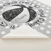 zwarte witte boho basketbal sherpa deken (3/4)