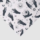 Zwarte witte Boho Moon mystieke hand Tissuepapier (Detail)