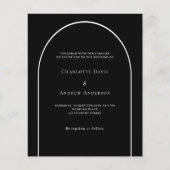 Zwarte witte boog moderne bruiloft uitnodiging (Voorkant)