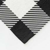 Zwarte witte buffelplaat met testband fleece deken (Hoek)