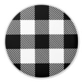 Zwarte witte buffelplaat met testband keramische knop (Voorkant)