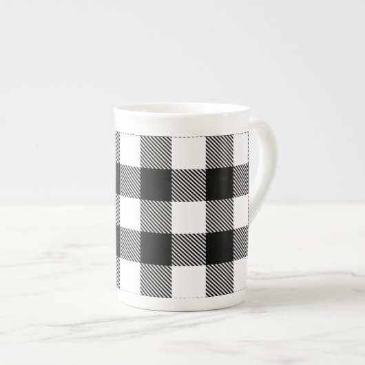 Zwarte witte buffelplaat met testband porselein kop (Voorkant rechts)