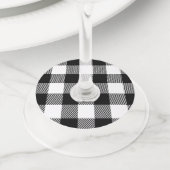 Zwarte witte buffelplaat met testband wijnglaslabel (Dichtbij)