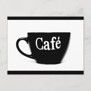 ZWARTE WITTE CAFE COFFEE MOK MORNING BEVERAGE LOGO BRIEFKAART