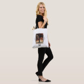 Zwarte witte Canvas tas met King Slay (Op model)