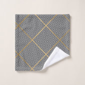 ZWARTE WITTE CHEVRON ABSTRACTE BATHROOM TOWEL BAD HANDDOEK (Wasdoekje)