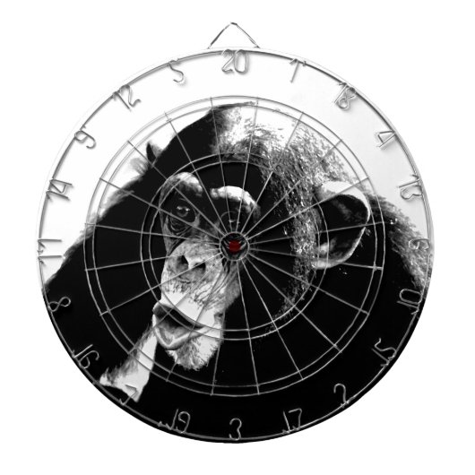 Zwarte witte chimpansee dartbord (Voorkant)