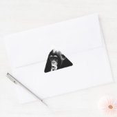 Zwarte witte chimpansee driehoek sticker (Envelop)