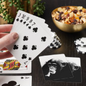 Zwarte witte chimpansee speelkaarten (Insitu)