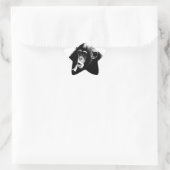 Zwarte witte chimpansee ster sticker (Tas)