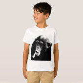 Zwarte witte chimpansee t-shirt (Voorkant volledig)