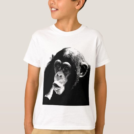 Zwarte witte chimpansee t-shirt (Voorkant)