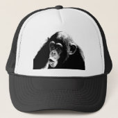 Zwarte witte chimpansee trucker pet (Voorkant)