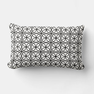 Zwarte Witte Cirkel Geometrisch Patroon Chic Kussen
