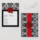 ZWARTE WITTE DAMASKCARNATIOS ROOD WAX SEAL MONOGRA VISITEKAARTJE (Voorkant / Achterkant)