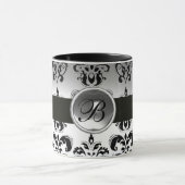 ZWARTE WITTE DAMASKMONOGRAM MOK (Midden)
