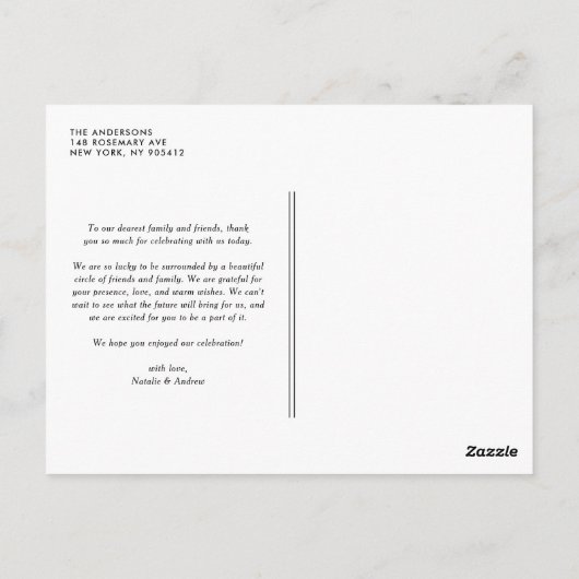 Zwarte & witte diagonale strepen Dank u Post Kaart (Achterkant)