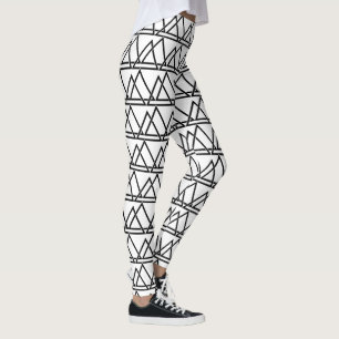 Zwarte witte driehoek Geometric Leggings