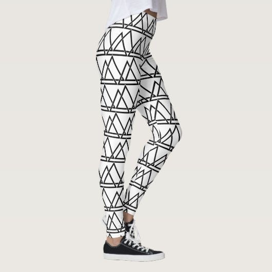 Zwarte witte driehoek Geometric Leggings (Rechts)