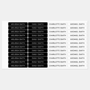 Zwarte witte eenvoudige Kinder waterdichte labels
