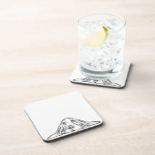 zwarte witte, eenvoudige puppy-ogen bier onderzetter (Rechterzijde)