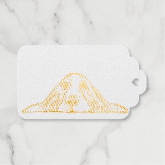 zwarte witte, eenvoudige puppy-ogen cadeaulabels (Voorkant (horizontaal))