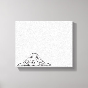 zwarte witte, eenvoudige puppy ogen canvas afdruk
