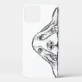 zwarte witte, eenvoudige puppy-ogen Case-Mate iPhone case (Achterkant)