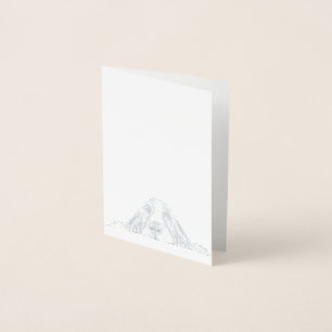 zwarte witte, eenvoudige puppy-ogen folie kaarten